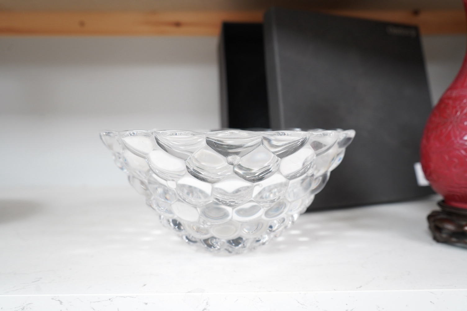 A modern boxed Orrefors glass bowl by Ann Nilsson, 12cm high. Condition - good